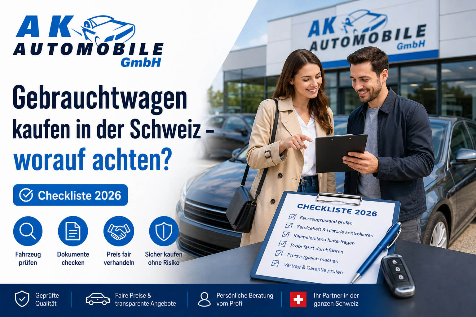 Gebrauchtwagen kaufen in der Schweiz – worauf achten? (Checkliste 2026)