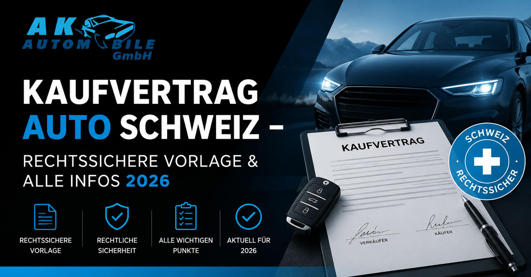 Kaufvertrag Auto Schweiz – rechtssichere Vorlage & alle Infos 2026